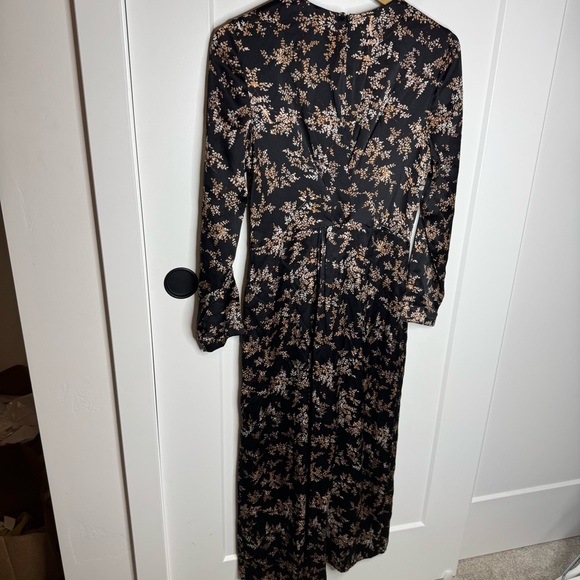 Vince Black and Cream Floral Midi Dress - Picture 6 of 7